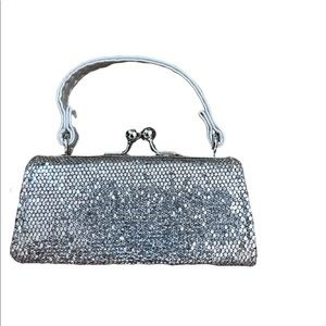 TIC TOK Silver Glitter Lipstick Purse with handle - $7
